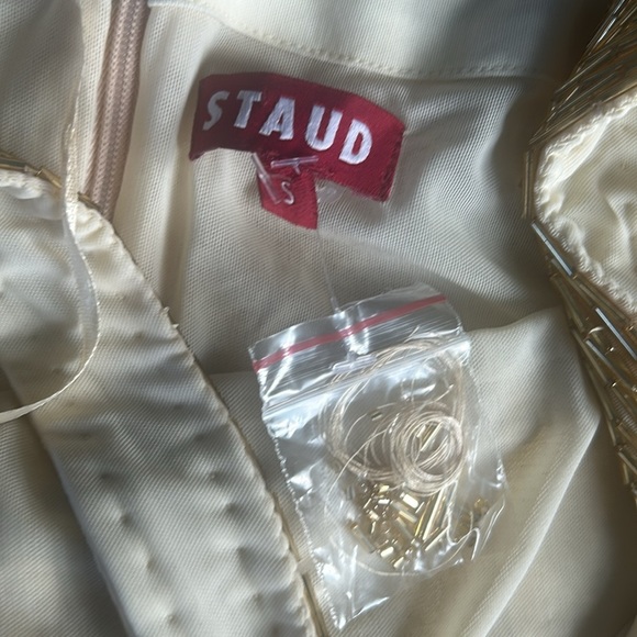 Staud Evie Beaded Gold Sequin Mini Dress Size S - Picture 13 of 17